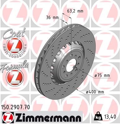 BMW M5 F10 ZIMMERMANN Front Left Brake Disc