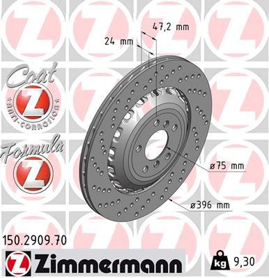 BMW M5 F10 ZIMMERMANN Rear Left Brake Disc