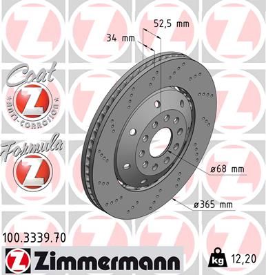 Audi RS6 C5 ZIMMERMANN Front Left Brake Disc