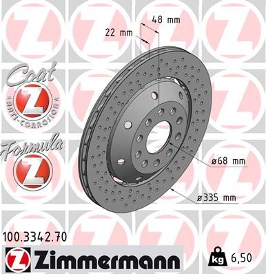 Audi RS6 C5 ZIMMERMANN Rear Right Brake Disc