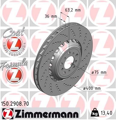 BMW M5 F10 ZIMMERMANN Front Right  Brake Disc