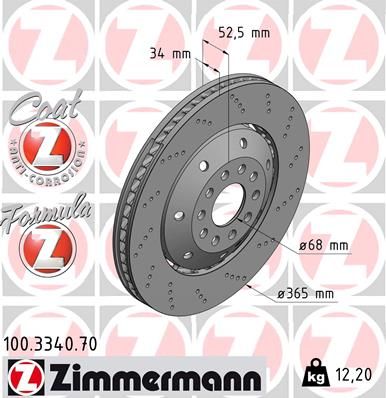 Audi RS6 C5 ZIMMERMANN Front Right Brake Disc